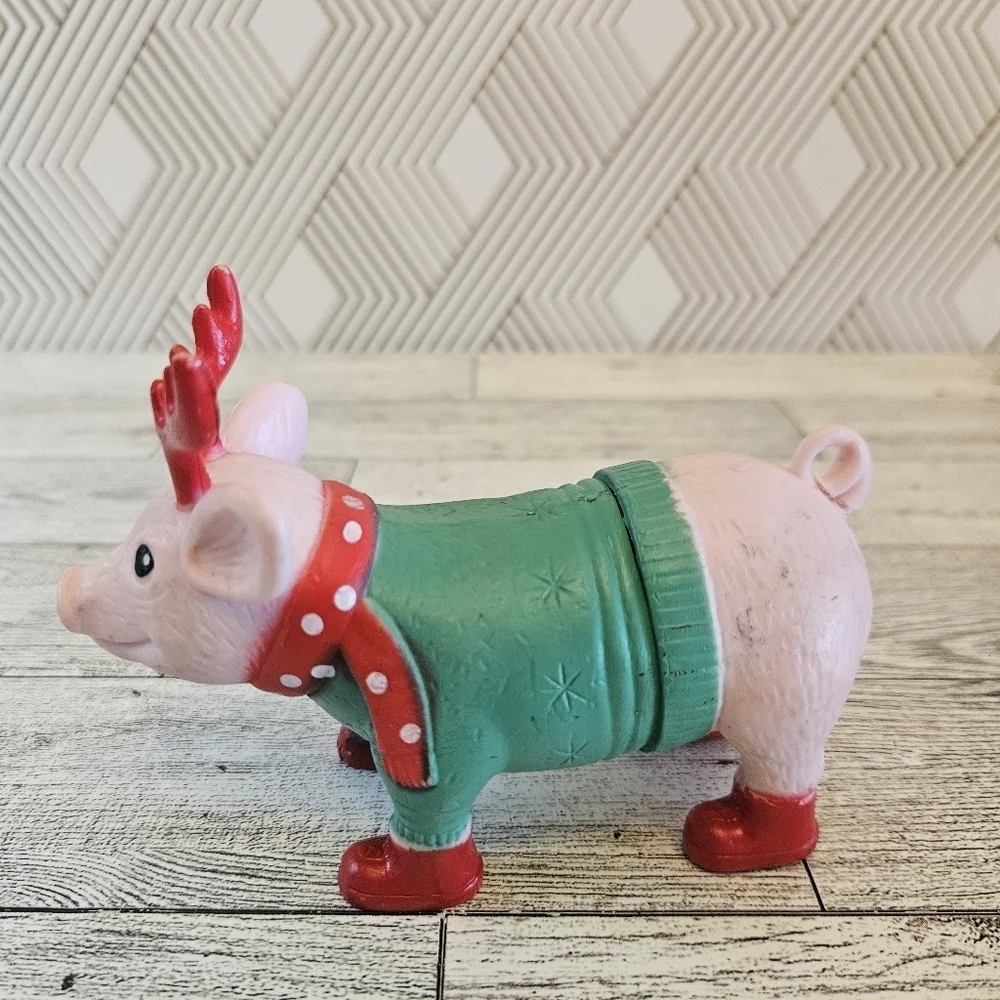 Ankyo Lot of 3 Party Animals Christmas Pink Flamingo Elephant Pig Figures